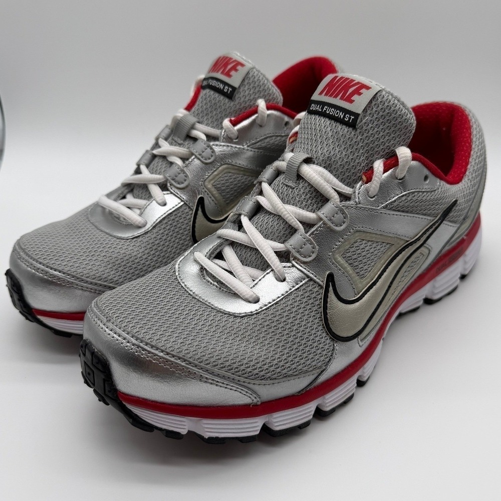 NIKE Dual Fusion ST Men's Size 11 1/2 Stability Red Gray 0058 Gently‎ Used 0058
